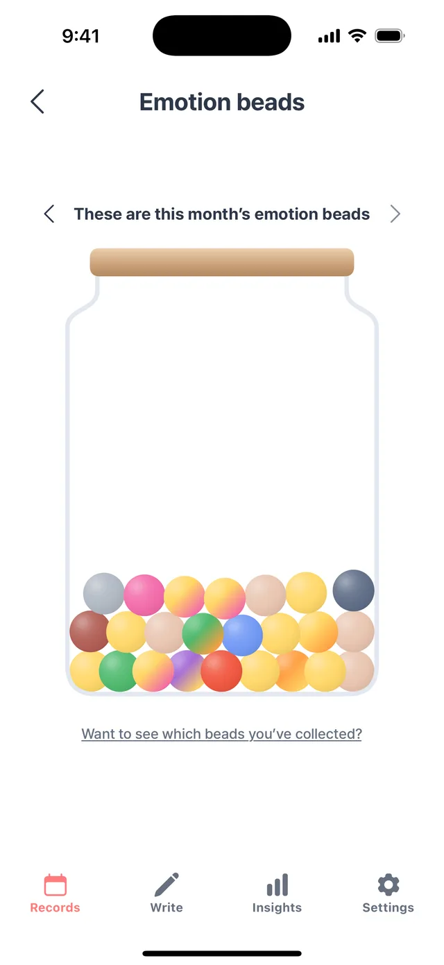 A month of feelings, one bead at a time